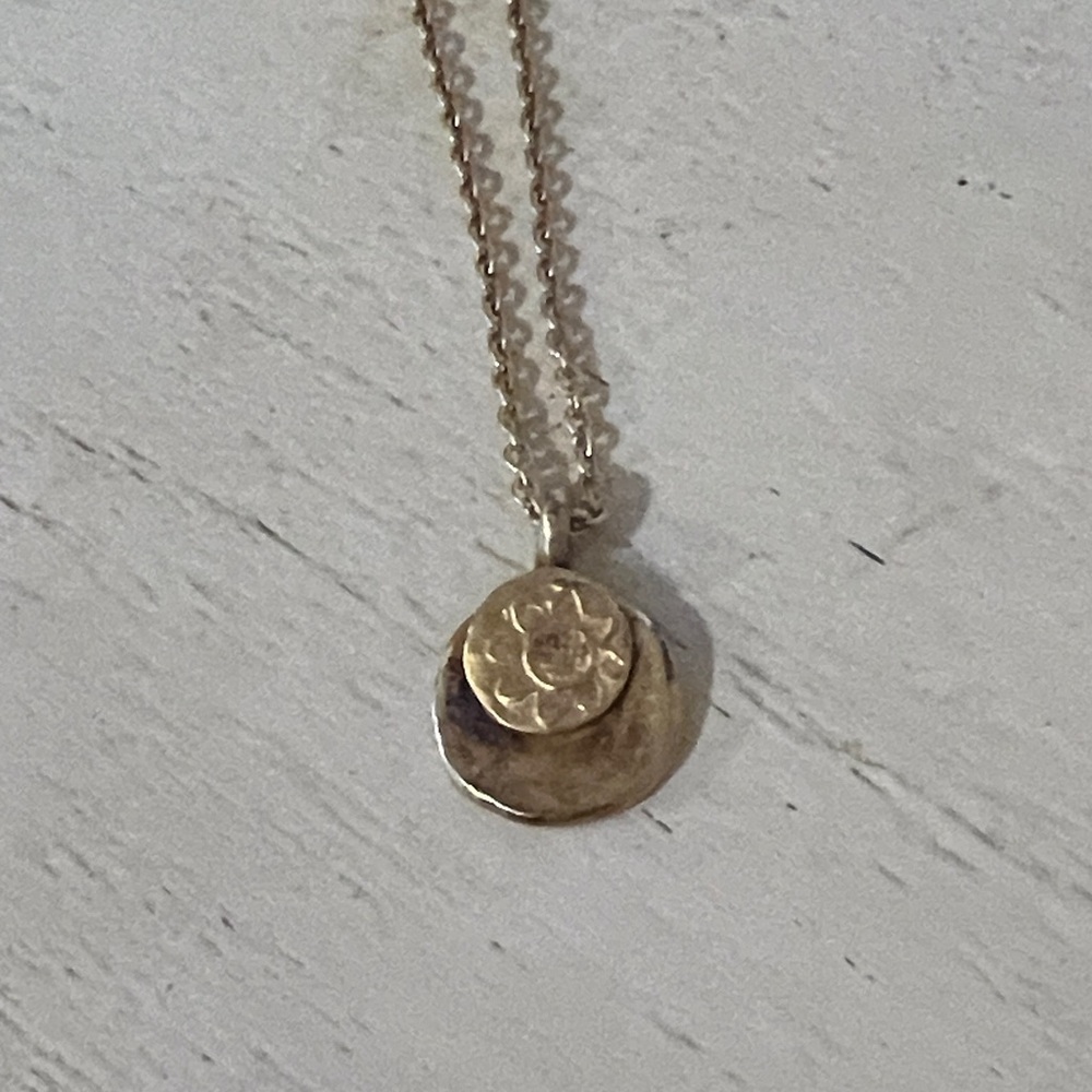 Signed Liza Shtromberg gold plated sterling silver necklace 18”
